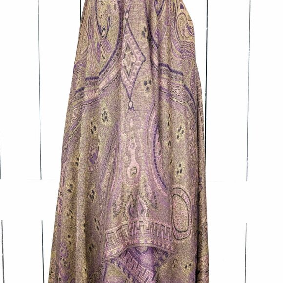 Tan purple tribal paisley pashmina kimono cover up - Picture 5 of 7